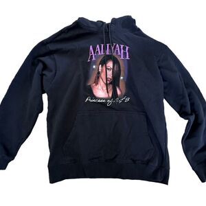 Aaliyah ~ Black Hoodie Sweatshirt ~ size Large
